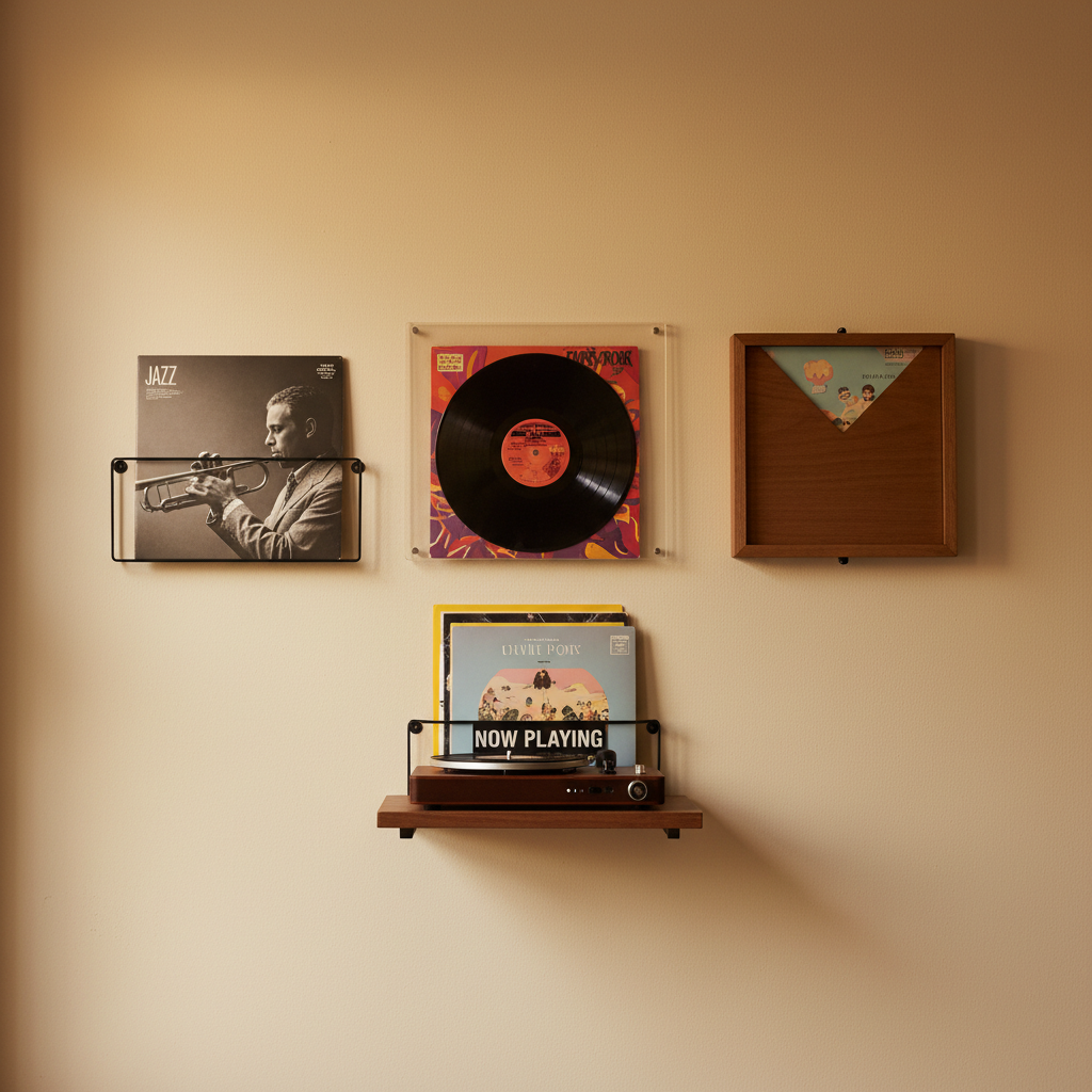 Vinyl Frame Options: Wall-Mounted Display Solutions - vinyl storage display ideas